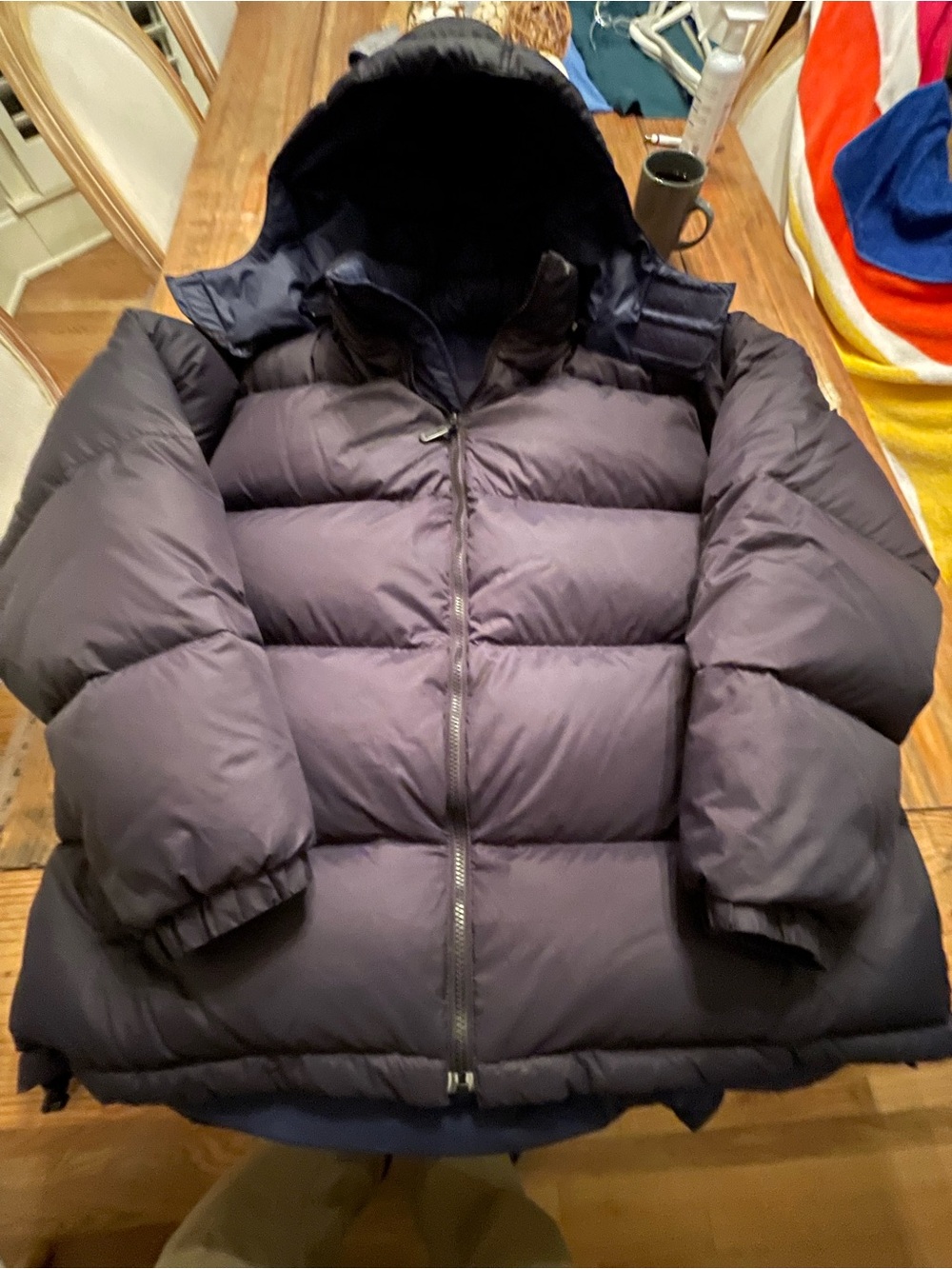 CABELAS REVERSABLE DOWN PARKA MENS XXL TALL EXCELLENT NAVY THICK WARM NO FLAWS